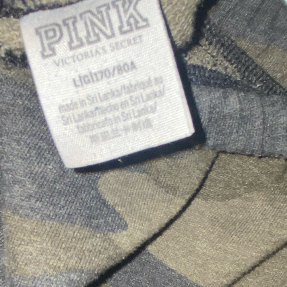 VICTORIA'S SECRET PINK Gold Bling Sequin Classic Sweatpant Green Camo L - Picture 5 of 9